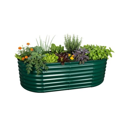 Puolipyöreä sinkitty metallinen kohopenkki