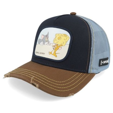 Capslab - Blå trucker Keps - Tom & Jerry Blue/Brown A-Frame Trucker @ Hatstore