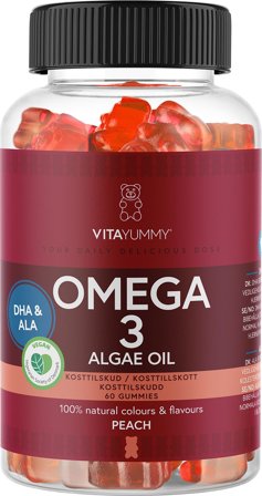 VitaYummy Omega 3 Peach 60 stk, Helse & Madvarer, Kosttilskud, Fiskeolie & Omega 3