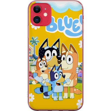 Kompatibelt Mobilskal till Apple Apple iPhone 11 Bluey familjeposter med Bluey Bingo och föräldrar färgglad barnillustration perfekt för barnrum f