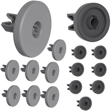 Universella diskmaskins hjul nedre och övre korg [Parti 16] Reservdelar kompatibla med AEG Candy Electrolux Ikea