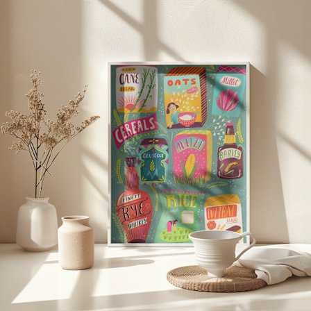 Colorful Cereal Chart Poster 30x40 cm