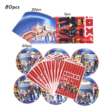 HOT Roblox bursdagsfestdekorasjoner Robloxs dekorasjoner Barn engangs servise sett Baby shower festdekorasjoner