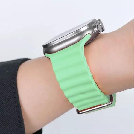 Oceanrem För Apple Watch Ultra 49mm band 44mm 45mm 40mm 41mm 42mm silikon Original 1:1 armband iWatch series 8 7 6 5 4 3 se 10-Pistachio 38mm 40mm 