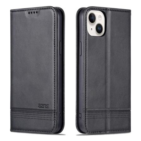 iPhone 15 - Plånboksfodral 3-kortfack i Läder Black