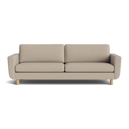 Eksklusiv 3 personers sofa, Aurora Beige, slidstærk, komfortabel koldskum, stilfuldt design - 244x86x86cm - Perfekt til stuen