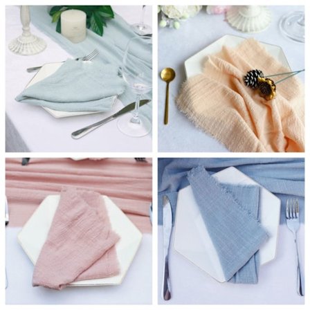 Håndlagde tøyservietter Rustikke linbordsservietter Bomull