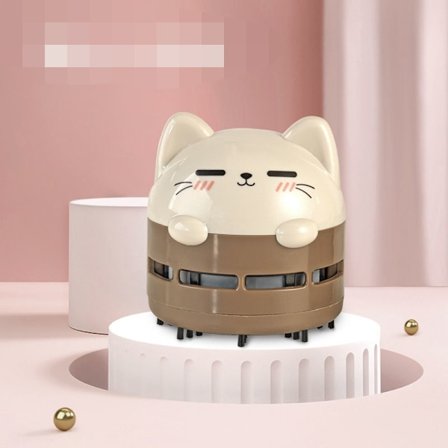 Oppladbar USB Mini Skrivebordsstøvsuger (Brun)