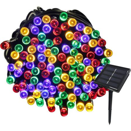 22M Solar Fairy Lights 200 LED 8 String Lights Ideell for Fest, Bryllup, Bursdag og Utendørs Hage (Multi-Farge) [Energiklasse A+++]