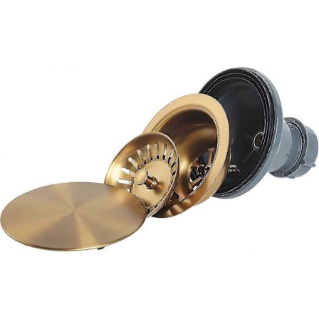 Guld køkkenvask afløb, guld vask si 3 1/2 tommer, køkkenvask afløbssamling med kurv