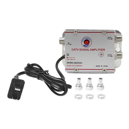 1ingång 2utgång 20DB antennsignalförstärkare Universal 2-vägs TV-signalförstärkare