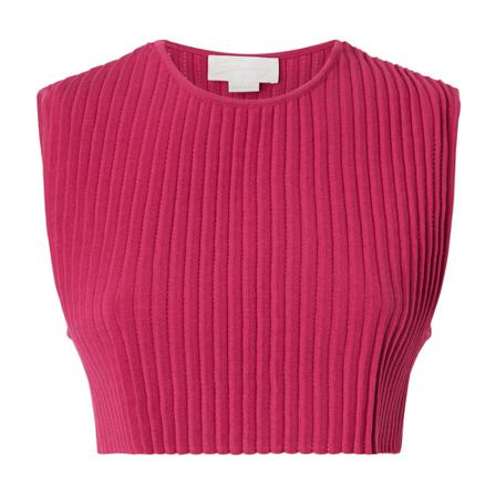 Genny Strik TOP 72As 80B5 Filato Line Plisse Pink, Dame