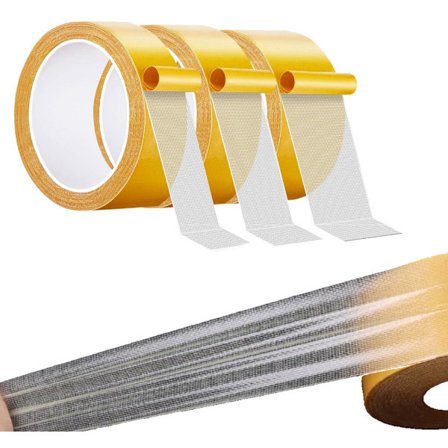 3 ruller - Dobbeltklæbende stof tape - Super stærk klæbende stof tape, ingen klæberester, 10 meter (20mm/30mm/50mm) (transparent)
