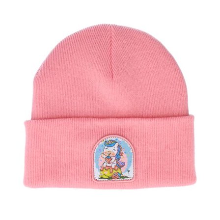 Unicorns - Rosa cuff Beanie - Kids Strawberry Unicorn Patch Pink Beanie @ Hatstore