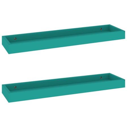 Vidaxl Vägghyllor Med Kant 4 St Blå 60x15x4 Cm Mdf Blå