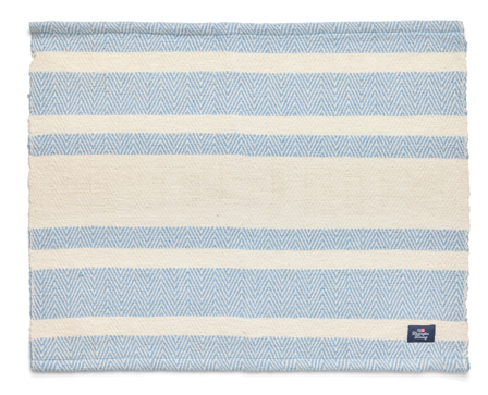 Lexington Spisebrikke Striped økologisk-bomull Himmelblå-Hvit_40x50