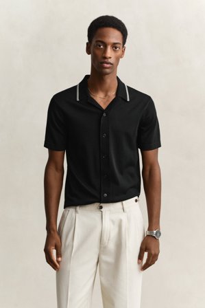 GANT Herren Polopullover (S) Schwarz