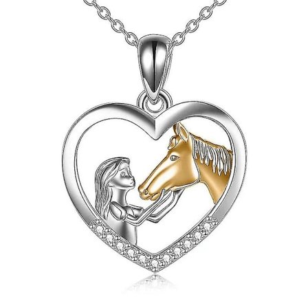 Mordely Horse Pendant Necklace Silver Girls With Horse Gift For Women Girls