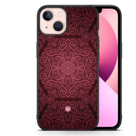 Bjornberry Skal Iphone 13 - Röd Retromönster