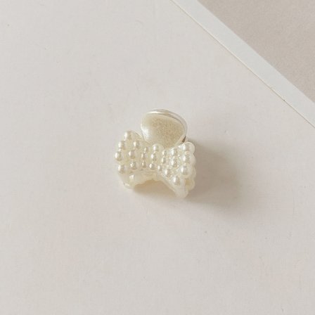 1 retro koreansk liten pärlhårklämma (båg liten pärlklämma)