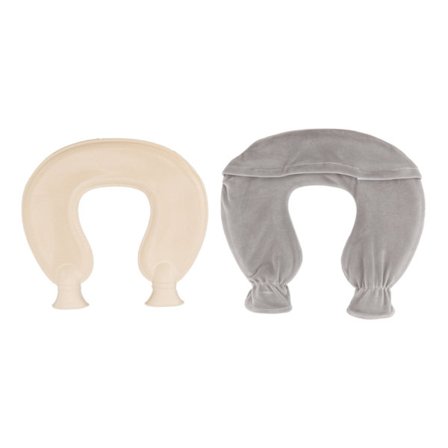 1L U-formet varmtvannsflaske med mykt, fluffy trekk for nakke og skuldre, varmende grå vinter