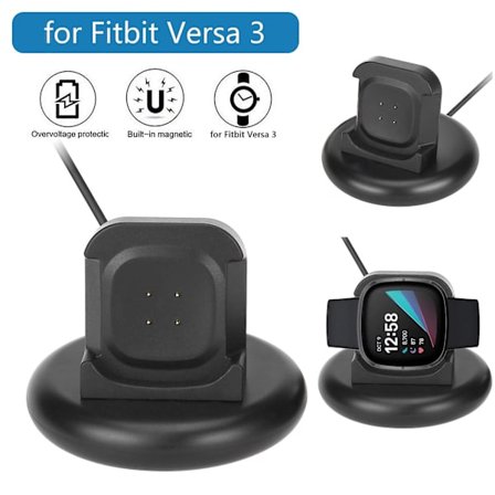 För Fitbit Versa 3 Smart Watch Laddningsdocka Laddningsvagga med USB kabel