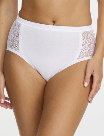 Damella of Sweden Midi Brief - White - L