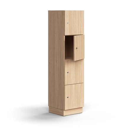 Schließfachschrank QBUS, 1641x400x420 mm, Eiche