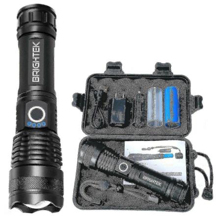 Super Lys 90000lm LED Taktisk Lommelygte Med Genopladeligt Batteri Zoombar