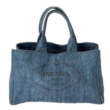 Prada Vintage Pre-owned Denim prada-Tass , Blauw , Dames , Maat: ONE Size Vintage Tassen
