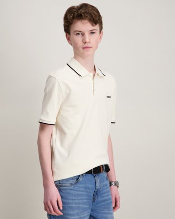 BOSS SHORT SLEEVE POLO Beige Pique Gutt - Kids Brand Store