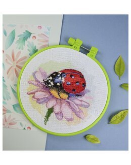 Stickpackung Bild Marienkäfer & Blume