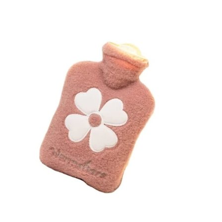 Varmvattenflaska, plysch varmvattenflaska, mini varmvattenflaska, värme varmvattenflaska (Rosa, 1000ml)