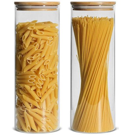 Oppbevaringsglass sett [2x1800ml] - Noodle & Spaghetti oppbevaring som