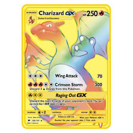 Grænseoverskridende dedikeret ny lommemonster spray drage spil specielt kort samling metal kort regnbue kort sprog