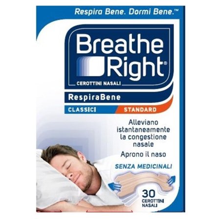 Breathe Right Classici Cerotti Nasali 30 Pezzi Sollievo Notturno