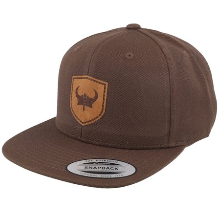 Vikings - Bruin snapback Cap - Viking Horned Helmet Classic Dark Brown Snapback @ Hatstore