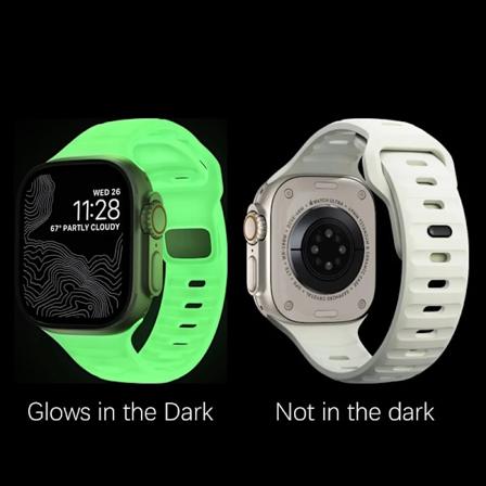 Urheiluranneke Apple Watch Ultra 9 8 7 6 SE 5 - Pehmeä silikoninen kevyt rannekoru iWatchille 38MM 40MM 42MM 44MM 45MM 49MM Fluoresenssi Fluorescence 