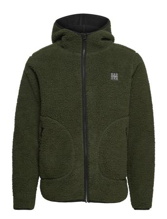 Langli Hooded Pile Jacket Sweatshirts & Hoodies Fleeces & Midlayers Sort H2O