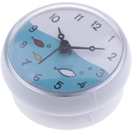 [NT] Duschväggklocka med sugpropp, vattentät tidtagning, heminredning - Vit, 75x35mm