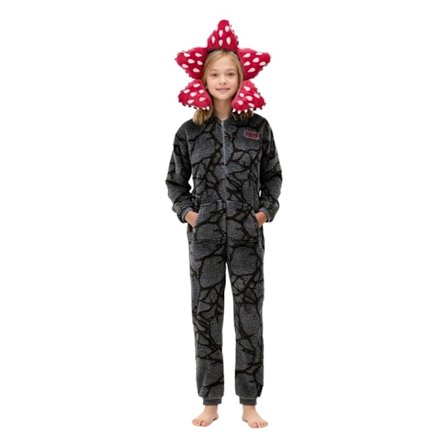 Stranger Things Kjøttetende Plante Onesie Pyjamas Vinter Par Familie Komfortabel Rollespill Søte Flanell Pyjamas Svart -FM- Svart 160cm