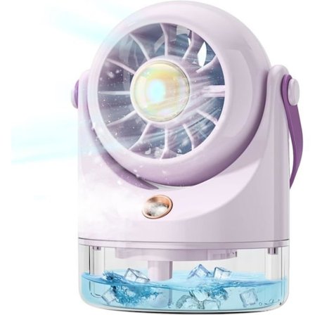 (Lilla) Mini vifte - Ikke spesifisert - Bærbar - 3 hastigheter - Oppladbar - Tåkevifte