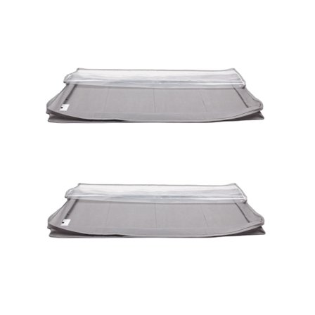 Under seng opbevaringsboks i stof med lynlås, 2 stk., grå