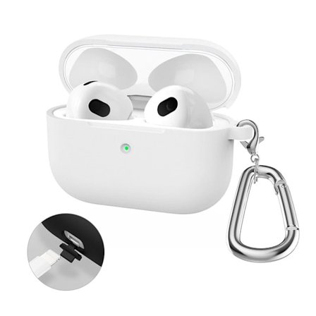 HAT-PRINCE AirPods Pro 2 silikonfodral med karbinhake - Vit