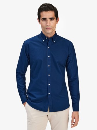 John Henric Men's Blue Oxford Shirt Size 43