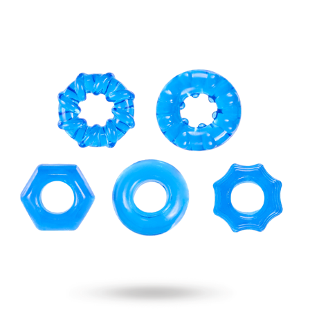 Hardcore Powerful Coch Ring Set Blue - Vuxen.se - Penisringar