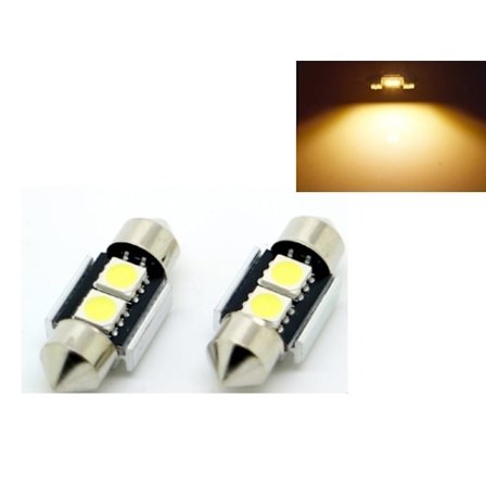 C5W SV8.5 LED-lampa Canbus, 31 mm, Varmvit 3000K, 2-pack. Varmvit