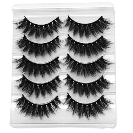 3D Mink Eyelashes Natural Look handmade False Lashes Fluffy Fake Lash Reusable Multipack, 5 PACK