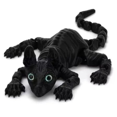 Kreativ 3D-printet Sphynx Kat Model Legetøj Hårløs Kat Model Realistisk Figur Leddelt Kat Fidget Legetøj Til Katteelskere Samling (FMY)