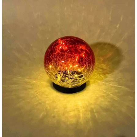 Solcelle Globe Lys Udendørs Vandtæt - 30 LED Havelamper til Udendørs Knækket Glas Kugle til Græsplæne Terrasse Gårddekorationer (1 Styk)